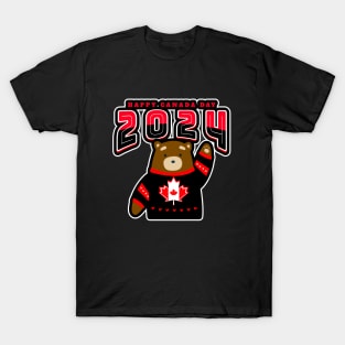 A PATRIOTIC Canada Day Bear T-Shirt